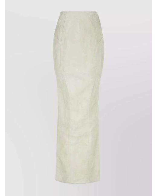 Entire studios White Stretch Denim Skirt Back Slit