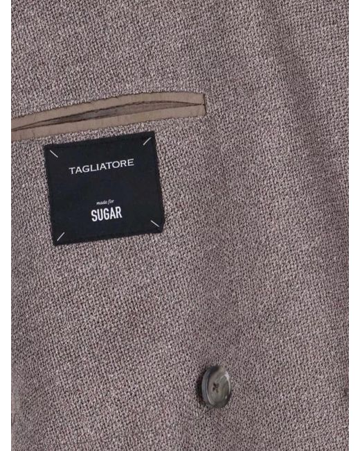 Tagliatore Gray Silk Virgin Wool Blazer for men