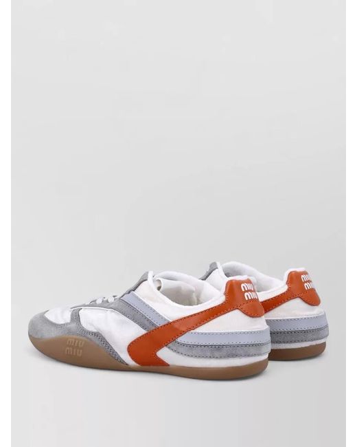 Miu Miu White Gymnasium Lace Up Technical Fabric Shoes
