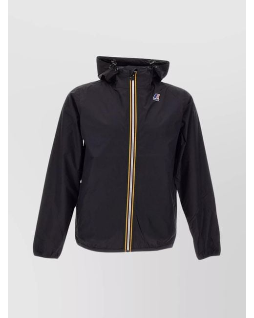 K-Way Blue Hooded Windbreaker Jacket for men