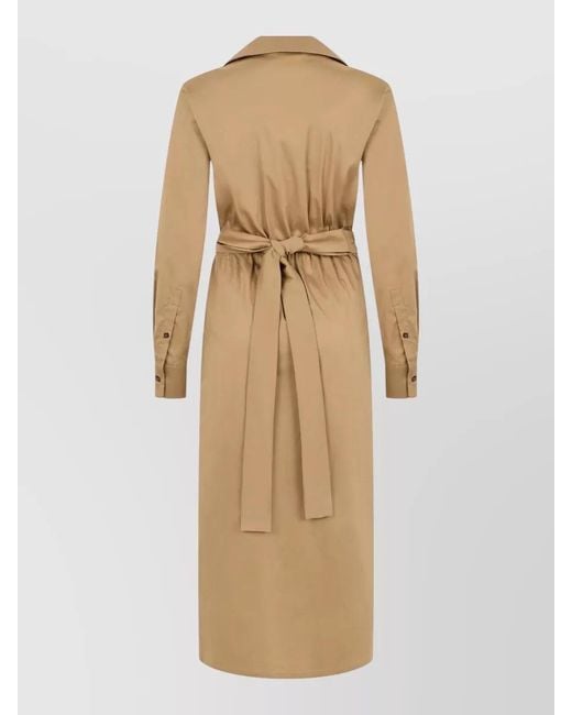 Max Mara Natural Midi Dress Belted Waist Wrap Silhouette