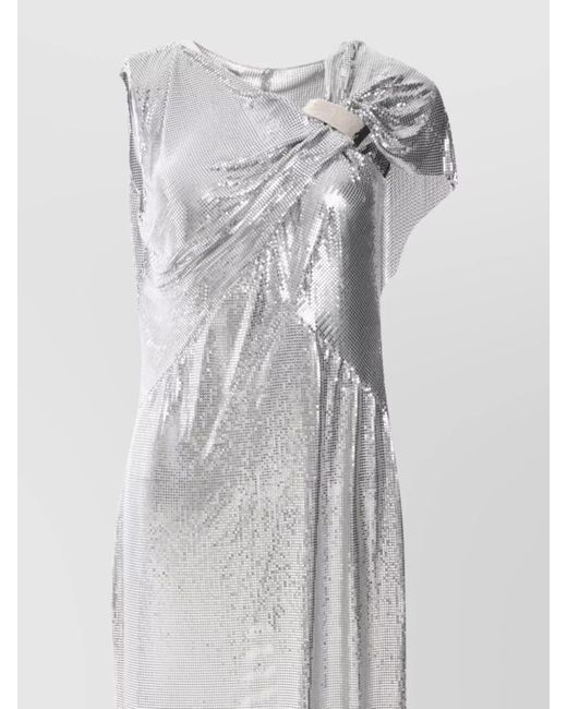 Rabanne Gray Metallic Mesh Maxi Dress
