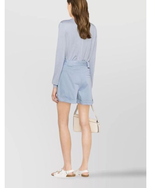 Woolrich Blue Stretch Cotton Short Shorts