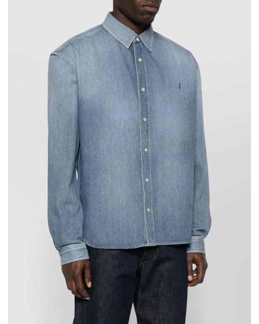 Saint Laurent Blue Denim Shirt for men