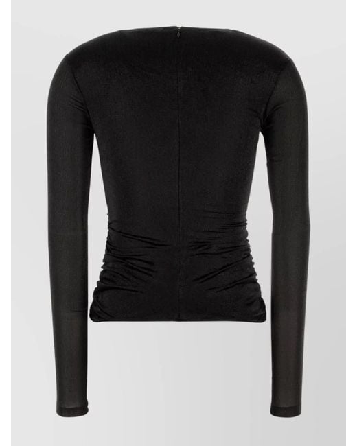 Isabel Marant Black Silk Blend Rose Blouse