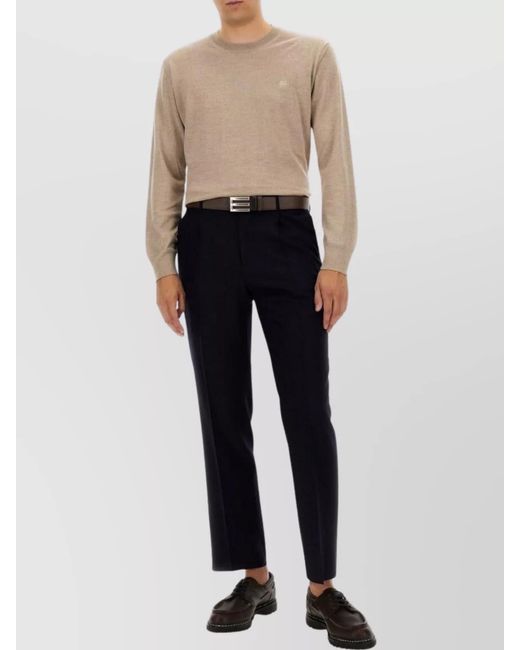 Etro Natural Logo-Print Wool Jumper for men