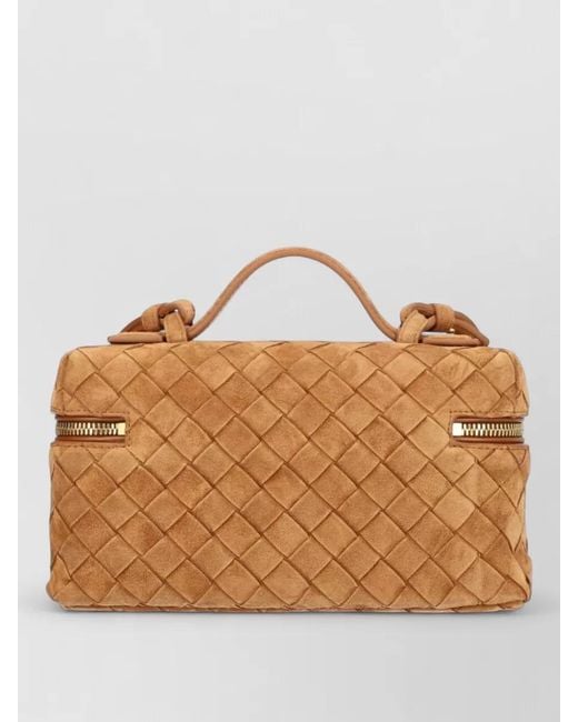 Bottega Veneta Brown Bang Bang Leather Clutch Bag