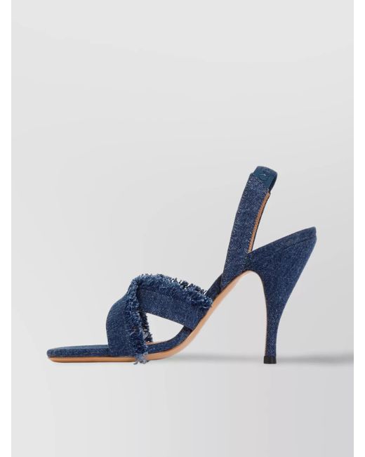 Off-White c/o Virgil Abloh Blue Denim High-Heel Sandals
