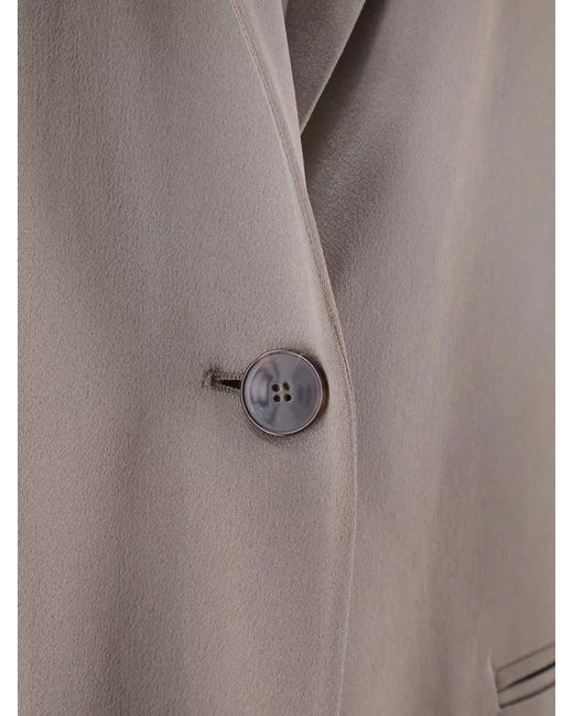 Alysi Natural Satin Blazer Single Breasted Shawl Lapel