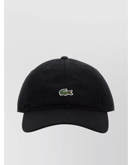 Lacoste Black Logo Embroidered Baseball Cap for men