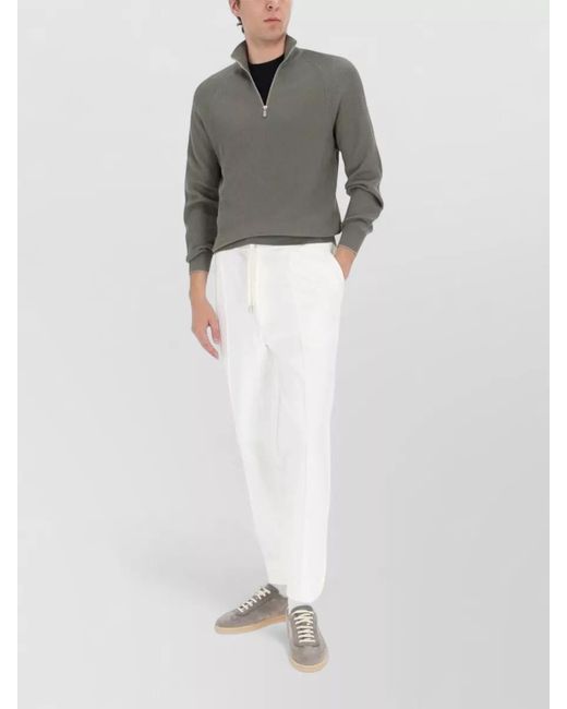 Brunello Cucinelli Gray Cotton Zip Shirt for men
