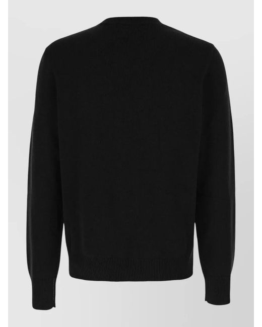 Burberry Black Wool Crewneck Sweater for men
