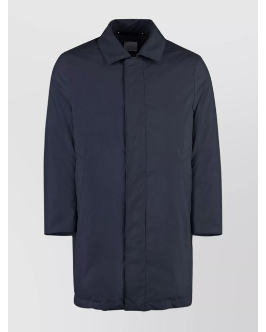 Paul Smith Blue Single Breasted Parka Coat for men