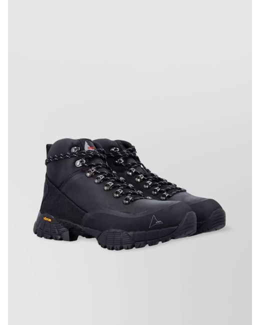 Roa Blue Short Boot With Lug Sole And Metal Eyelets for men