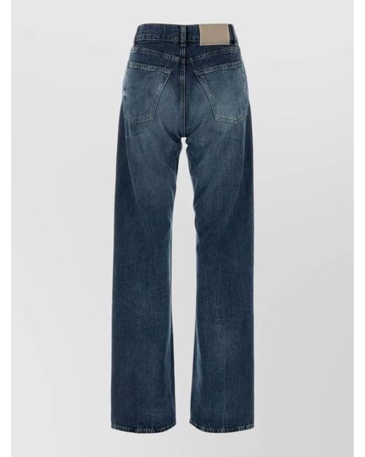 Our Legacy Blue Denim Trousers Belt Loops Faded Effect