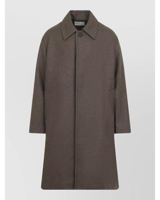 Studio Nicholson Brown Wool Long Relaxed-Fit Overcoat for men