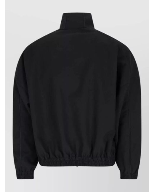 Willy Chavarria Black Jacket Elasticated Cuffs Hem Side Pockets for men