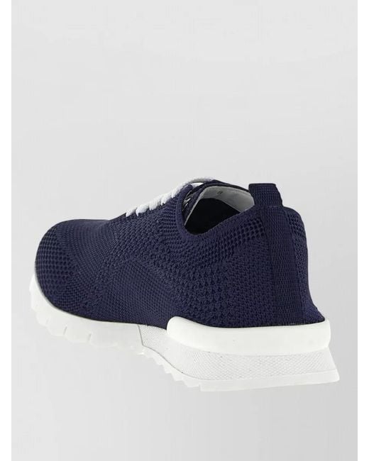 Kiton Blue Fits Sneakers Knit Upper Rubber Sole for men