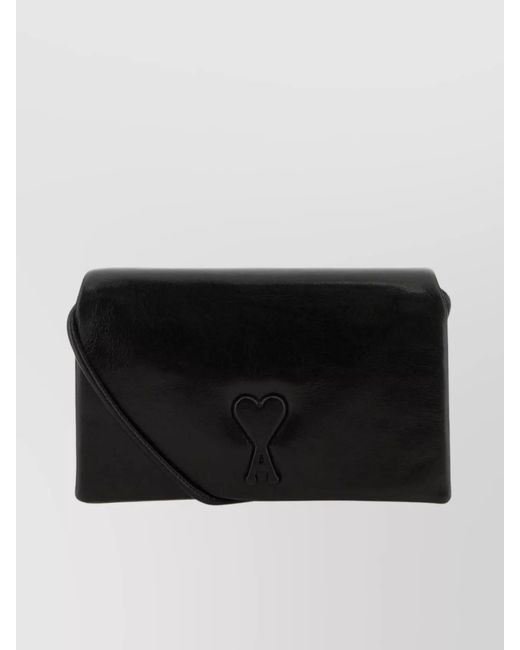 AMI Black Desire Rectangular Fold-Over Top Wallet