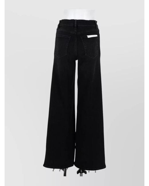 FRAME Black Wide Leg Pants Belt Loops Five Pockets