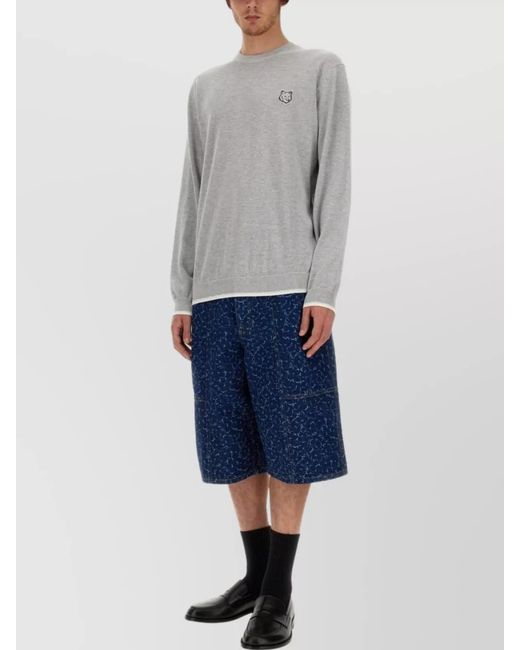 Maison Kitsuné Gray Cotton Jersey Sweatshirt for men