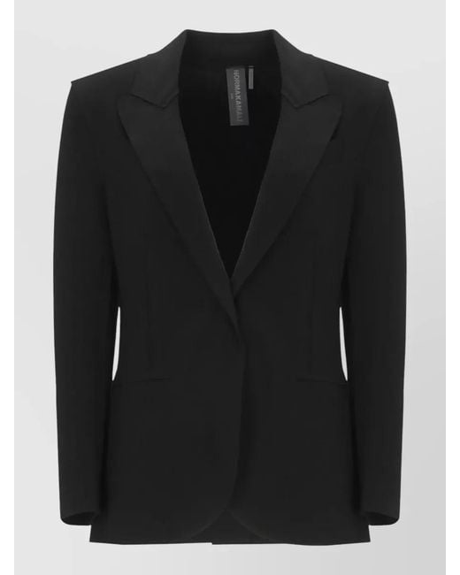 Norma Kamali Black Single-Breasted Blazer