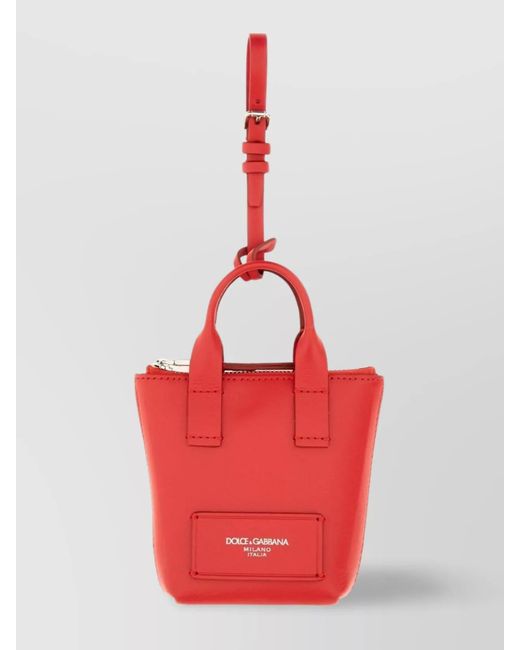 Dolce & Gabbana Red Leather Messenger Bag for men