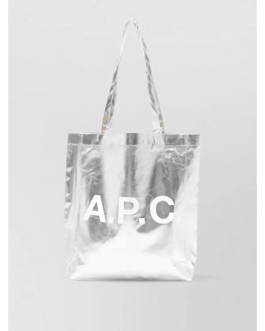 A.P.C. White Lou Shopper Bag Tote Bag