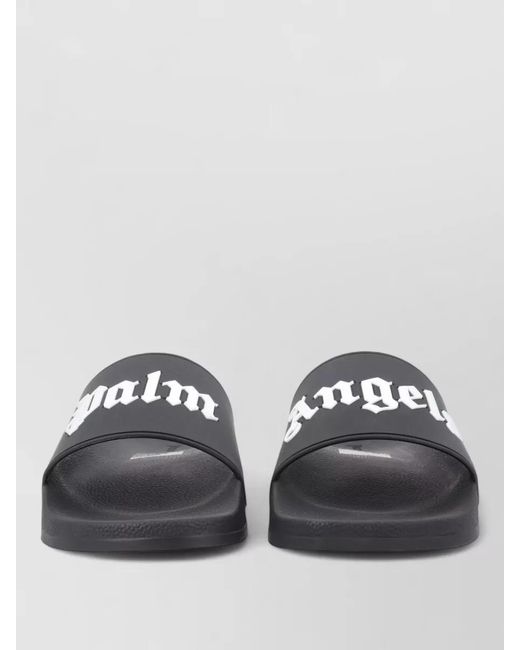 Palm Angels Gray Logo Slide Sandal Open Toe Design for men