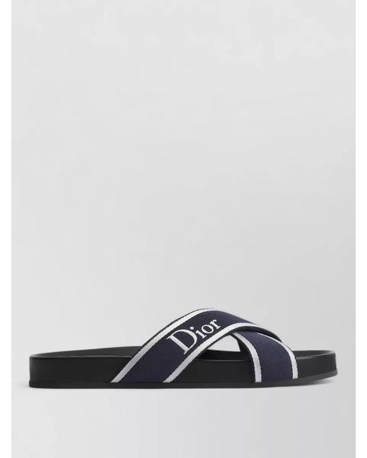 Dior Multicolor Open Toe Flat Sole Crossed Strap Slides for men