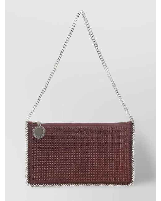 Stella McCartney Purple Falabella Crystal-Embellished Shoulder Bag