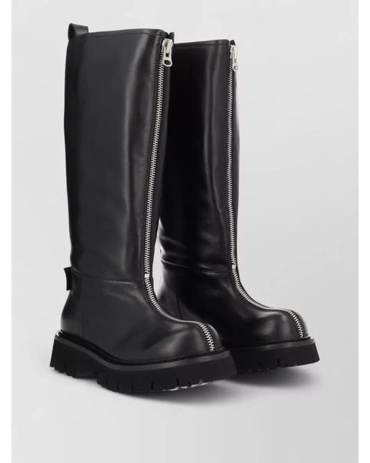 Moschino Black Zip Leather Boots