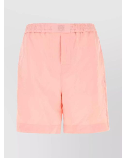 Loewe Pink Bermuda Wool Shorts Elastic Waistband for men
