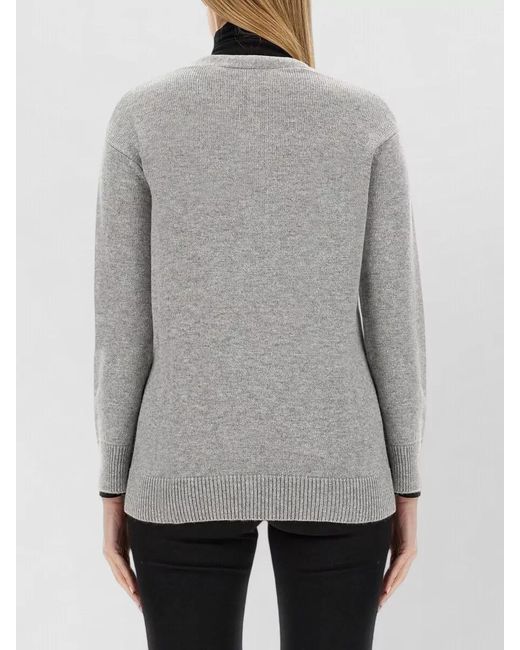 Max Mara Gray Wool Cashmere Regular Fit Cardigan