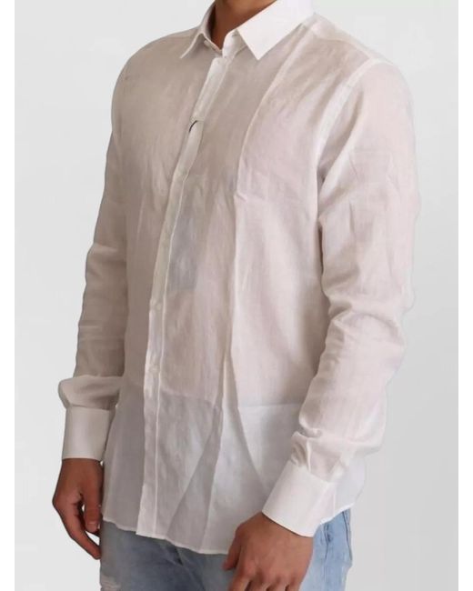 Dolce & Gabbana White Floral-Print Shirt for men