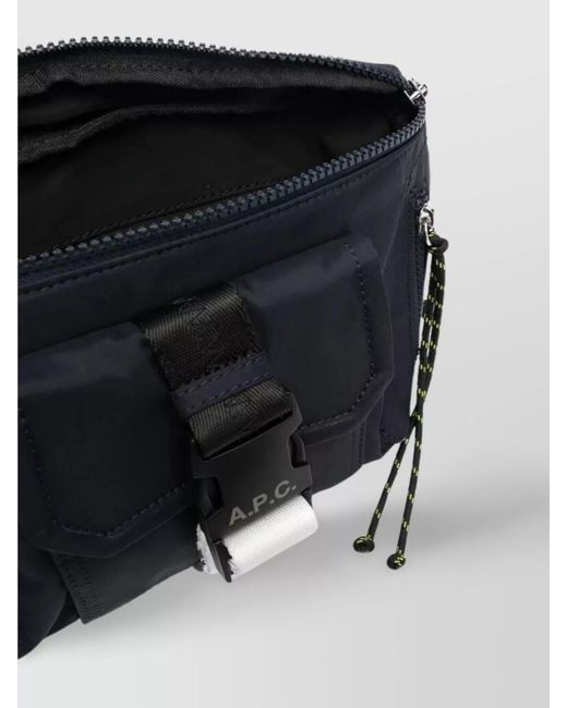 A.P.C. Black Treck Patch Logo Belt Bag for men