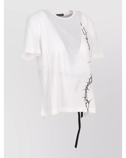 Ann Demeulemeester White Cotton Printed T-Shirt