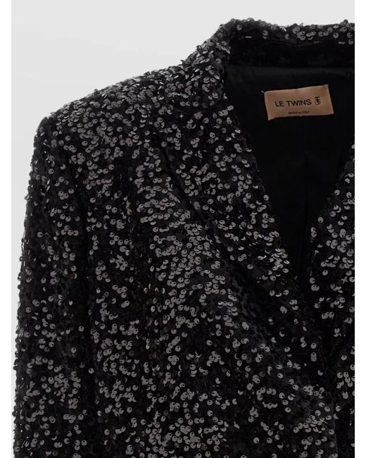 Le twins Black Como Tailored Sequin Blazer Single Breasted