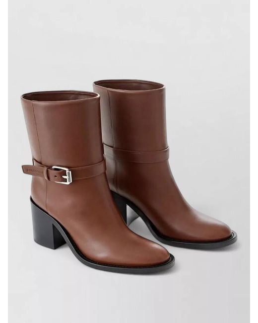 Burberry Brown Leather Ankle Boots
