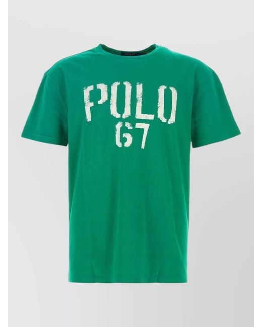 Polo Ralph Lauren Green Cotton Crew Neck Graphic Print T-Shirt for men