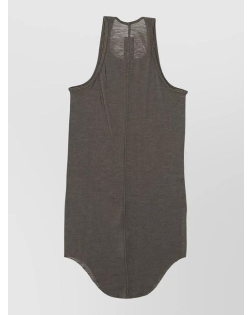 Rick Owens Gray Lounge Top Lightweight Fabric Rounded Hem