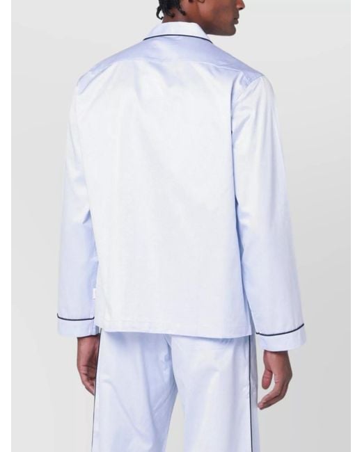 Tekla White Cotton Pyjama Shirt for men