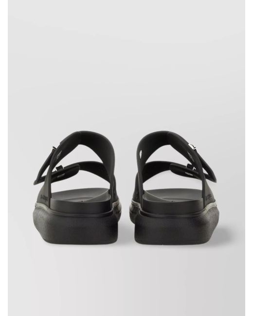McQueen Black Hybrid Double Buckle Sandals for men