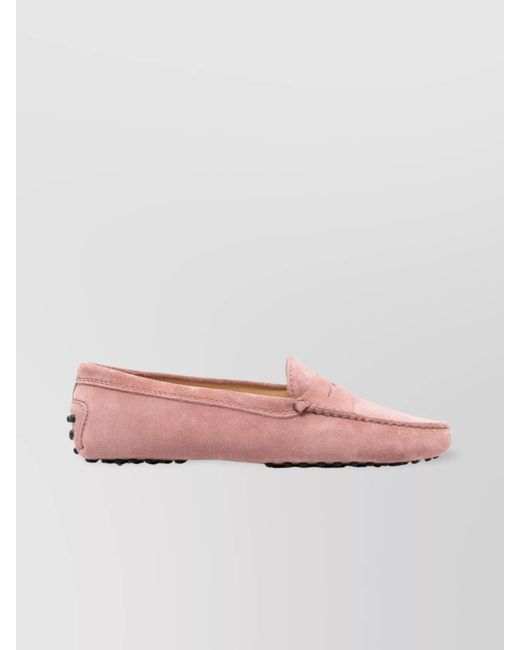 Tod's Pink Leather Loafers