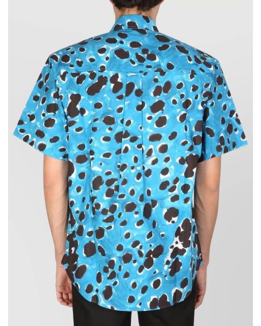 Marni Blue Printed Cotton Shirt for men