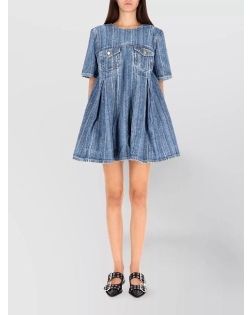 Ganni Blue Denim Mini Dress