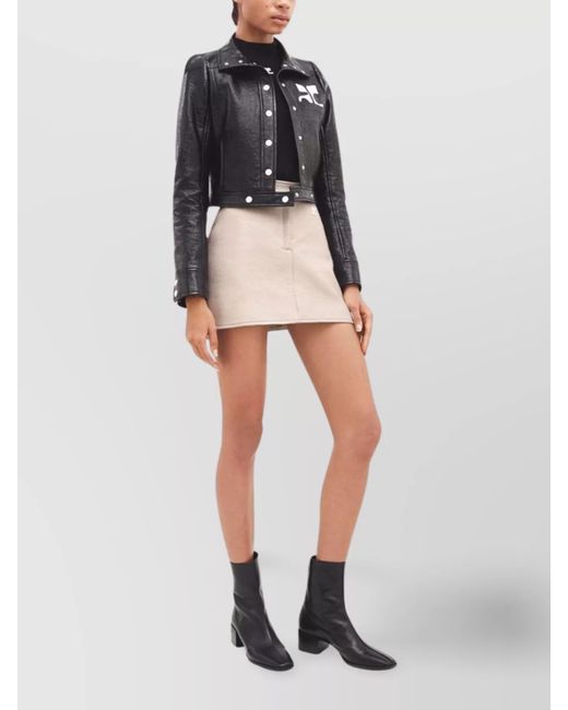 Courreges Blue Vinyl Biker Jacket