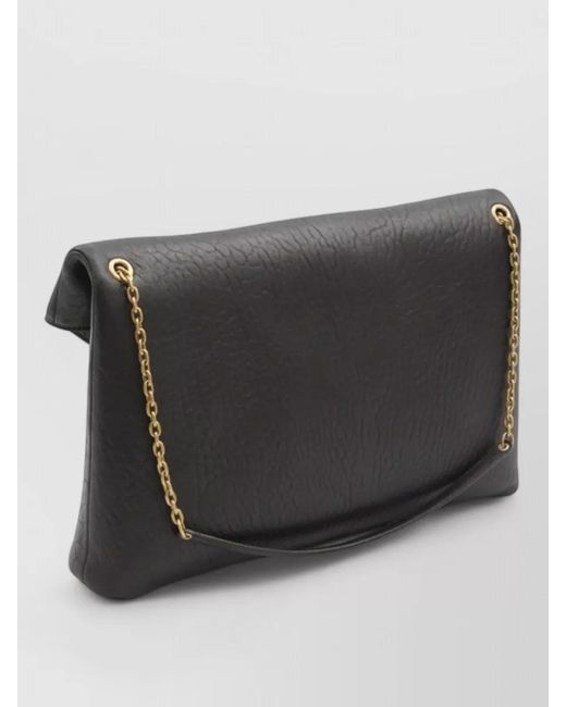 Saint Laurent Black Cassandre Large Lambskin Clutch Bag
