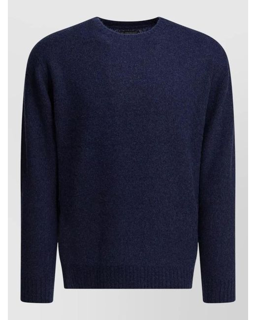 Beams Plus Blue Cashmere Silk Jumper for men