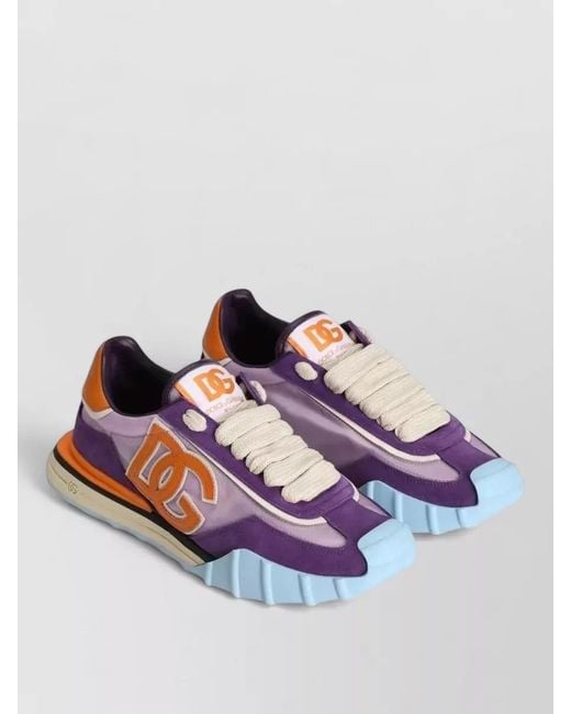 Dolce & Gabbana Multicolor Low Top Sneakers Contrast Sole Detail